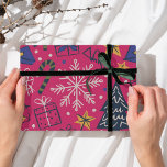 Pink Christmas fun Wrapping Paper<br><div class="desc">A pink background christmas themed design. It is sleek,  minimal and elegant.</div>