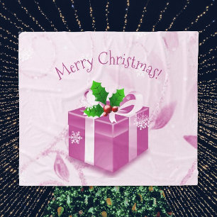 Pink Christmas Gift Blanket