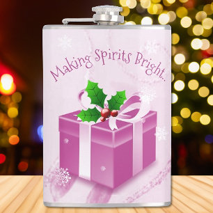 Pink Christmas Gift Flask