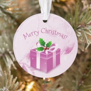 Pink Christmas Gift Ornament