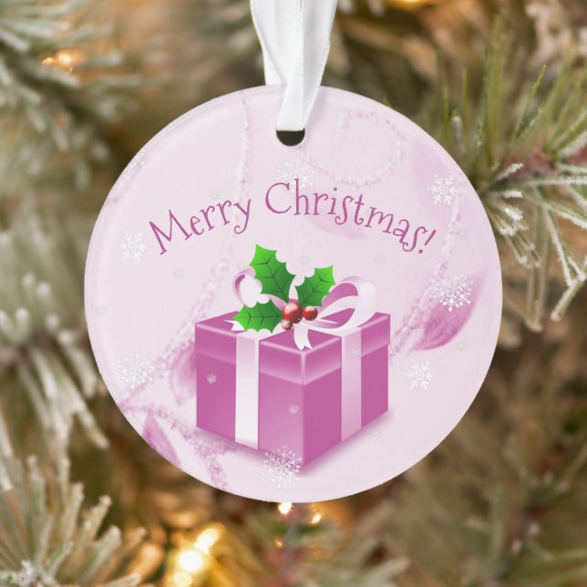 Pink Christmas Gift Ornament (Tree)