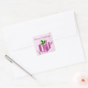 Pink Christmas Gift Sticker