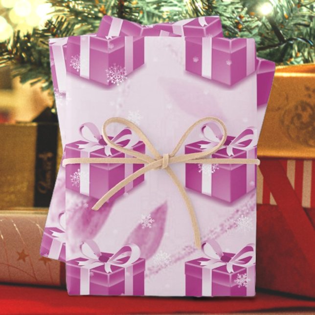 Pink Christmas Gift Wrapping Paper (Pink Christmas Gift Wrapping Paper)