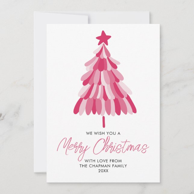 Pink Christmas Holiday tree (Front)