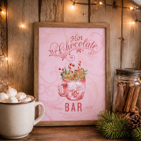 Pink Christmas Hot Chocolate Bar Sign