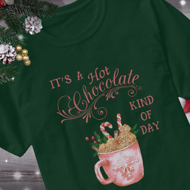 Pink Christmas Hot Chocolate Mug Dark T-Shirt (Creator Uploaded)