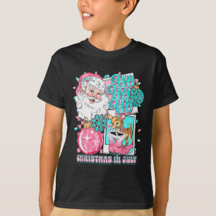 Pink Christmas In July Retro Santa Disco Snowman G T-Shirt