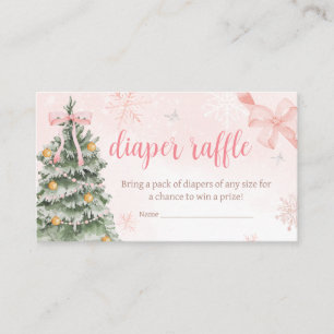 Pink Christmas It's Cold Outside Diaper Raffle Enclosure Card