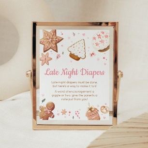Pink Christmas Little Cookie Late Night Diapers Poster