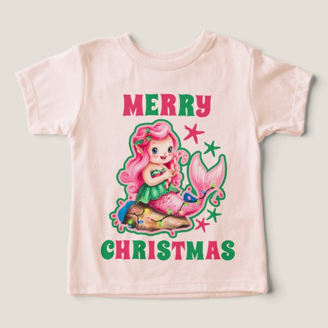 Pink Christmas Mermaid (Design Front)