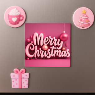 Pink Christmas Merry Christmas holiday 3D font