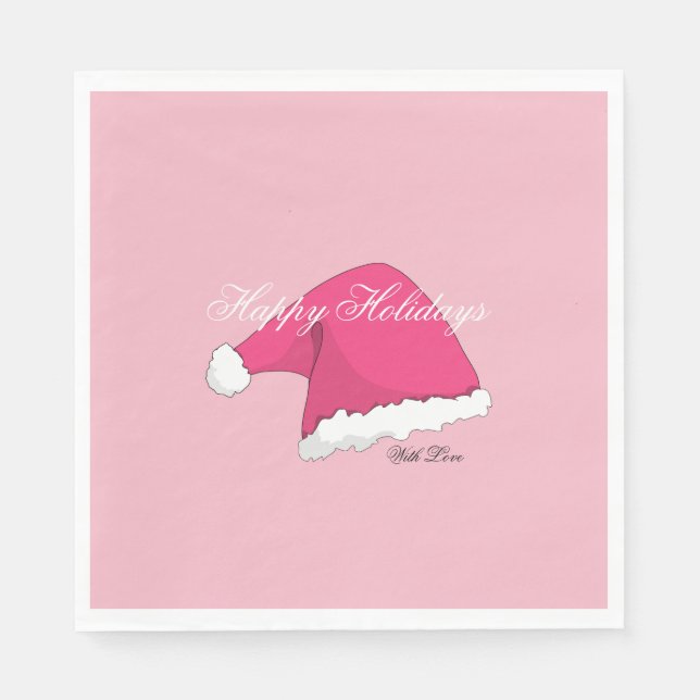 Pink Christmas Napkin (Front)