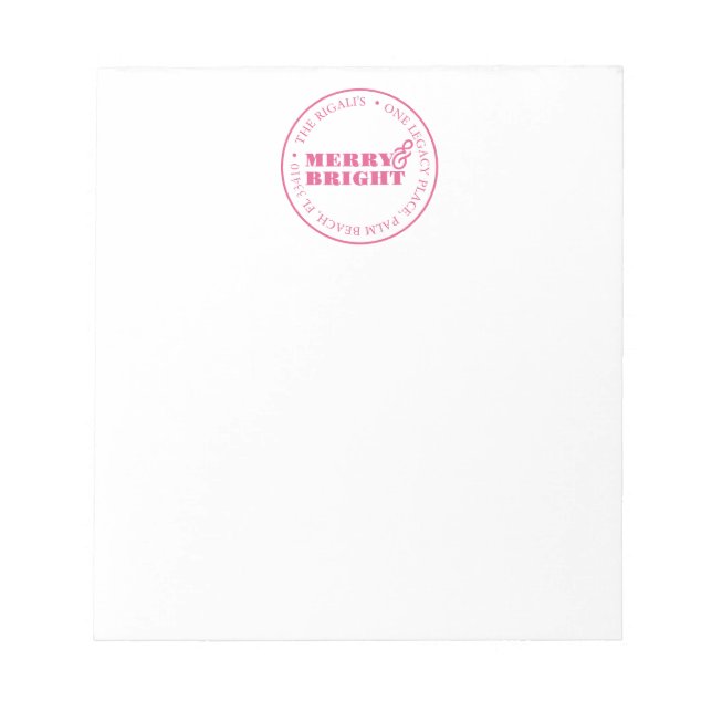 Pink Christmas Notepads (Front)