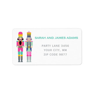 PINK CHRISTMAS NUTCRACKER ADDRESS STICKER