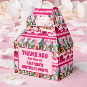 Pink Christmas Nutcracker Ballerina Kids Birthday Favour Box