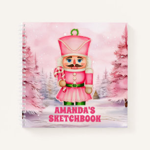 Pink Christmas Nutcracker Kids Sketchbook Notebook