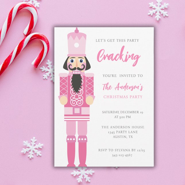PINK CHRISTMAS NUTCRACKER PARTY HOLIDAY INVITATION (Creator Uploaded)