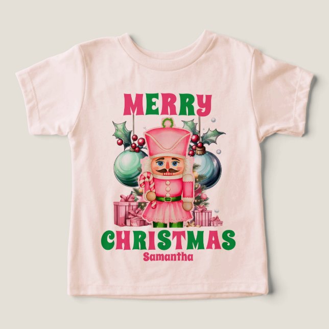 Pink Christmas Nutcracker Personalised Name (Design Front)