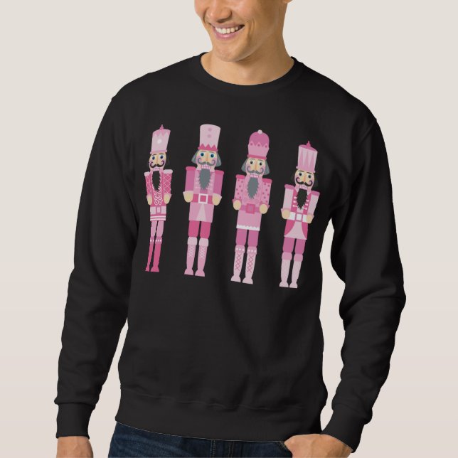 Pink Christmas Nutcracker Squad Ballet Dance Match Sweatshirt (Front)