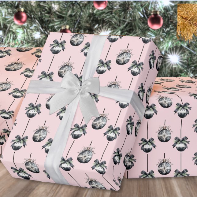 Pink Christmas Ornament Pattern Wrapping Paper (Pink Christmas Ornament Pattern Wrapping Paper)