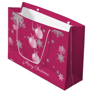 Pink Christmas Ornaments Gift Bag