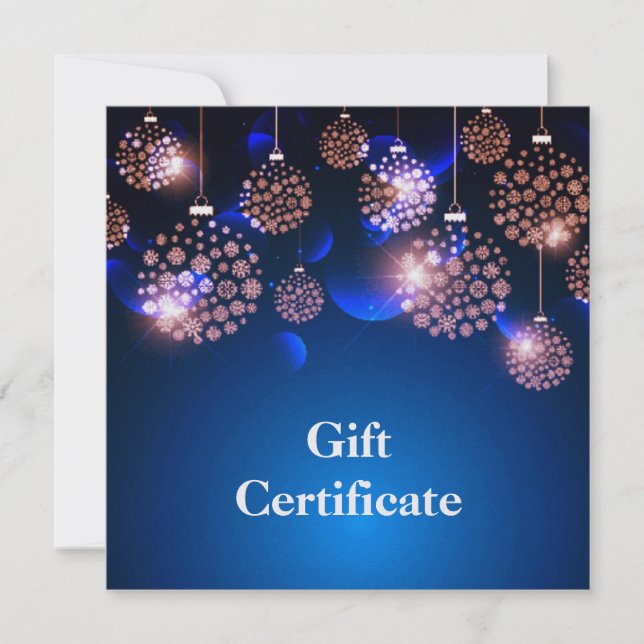 Pink Christmas Ornaments - Gift Certificate Card (Front)