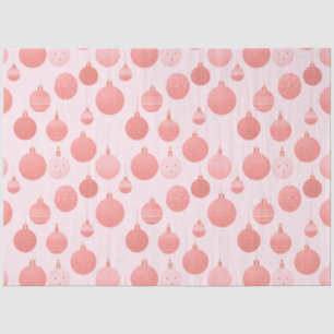 Pink Christmas Ornaments Pattern Christmas Tissue Paper