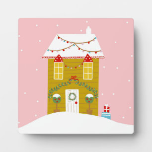 Pink Christmas Party Kids Birthday Holiday Plaque