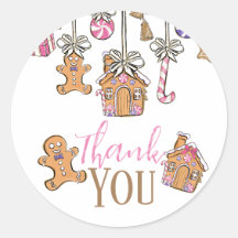 Pink christmas party thank you Sticker