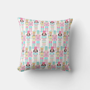 Pink Christmas Paste Nutcracker Ballet Soldiers Cushion