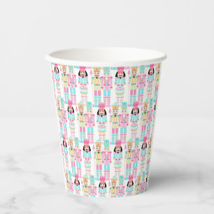 Pink Christmas Paste Nutcracker Ballet Soldiers Paper Cups