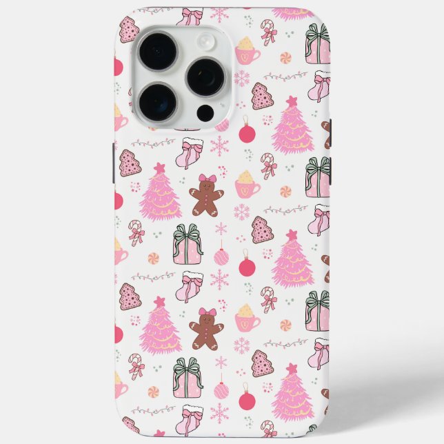  Pink Christmas Pattern Case-Mate iPhone Case (Back)
