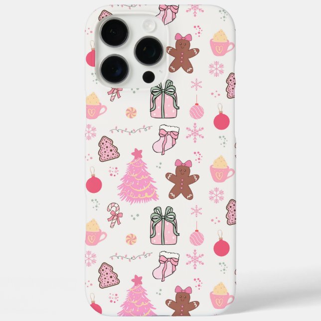 Pink Christmas Pattern Case-Mate iPhone Case (Back)