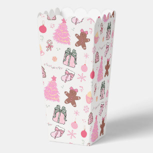 Pink Christmas Pattern Favour Box