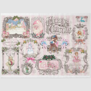 Pink Christmas Project Frames Vol 1 Decoupage Tissue Paper