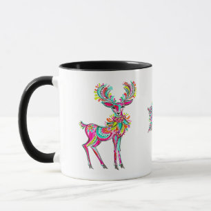 Pink Christmas Reindeer Gay Rainbow Aesthetic Mug