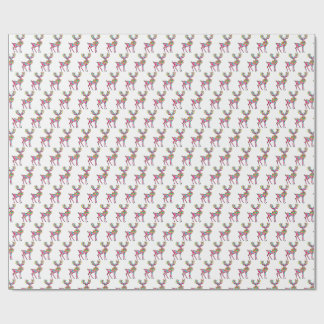 Pink Christmas Reindeer Gay Rainbow Pride Wrapping Paper
