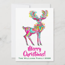 Pink Christmas Reindeer Rainbow Gay Pride