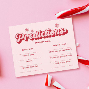 Pink Christmas Santa Baby Shower Predictions Game