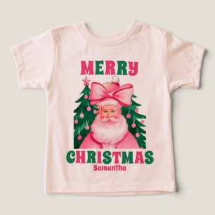 Pink Christmas Santa Claus Personalised Name