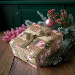 Pink Christmas Santa Reindeer North Pole Village Wrapping Paper<br><div class="desc">Celebrate the magic of the season with our pink Christmas Santa reindeer North Pole Village holiday Christmas wrapping paper. This magical wrapping paper showcases our beautifully crafted watercolor scene featuring a retro-style pink Santa Claus in his pink sleigh, gracefully soaring over a charming North Pole village. The scene is brought...</div>