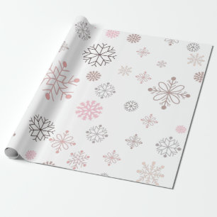 Pink Christmas Snowflake Wrapping paper