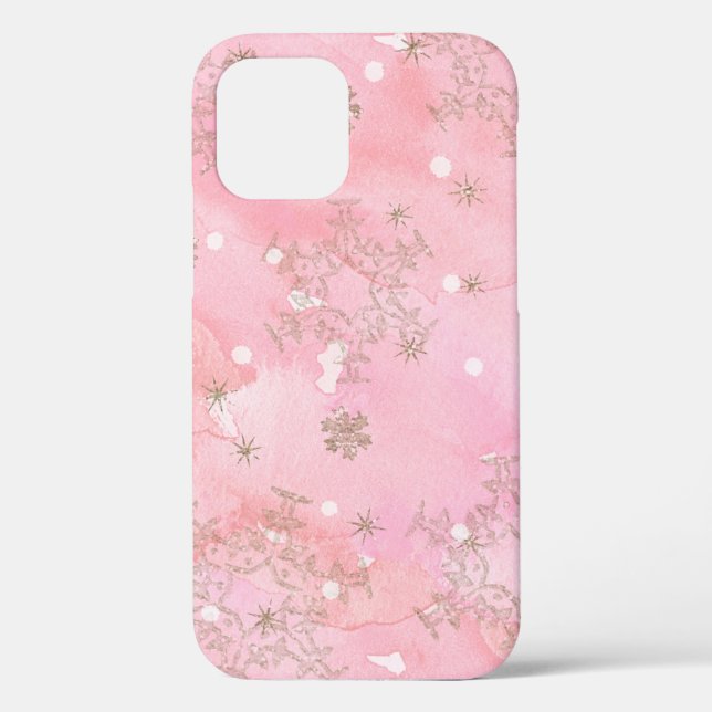 Pink Christmas Snowflakes Boho Pattern Case-Mate iPhone Case (Back)