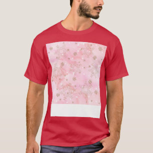 Pink Christmas Snowflakes Boho Pattern T-Shirt
