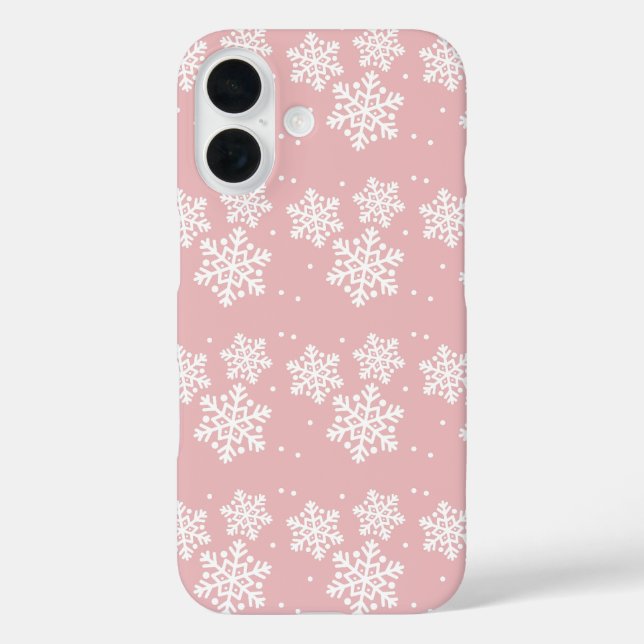Pink Christmas Snowflakes Pattern  Case-Mate iPhone Case (Back)