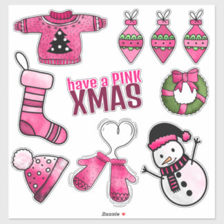 Pink Christmas Sticker Pack