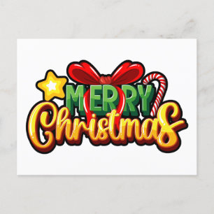 Pink Christmas Stockings Plaid Xmas Stocking  Holiday Postcard