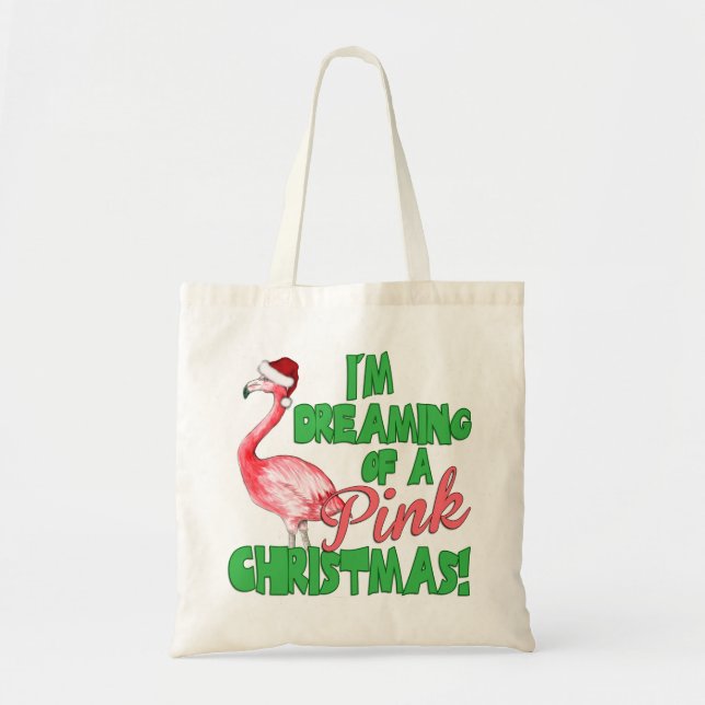 Pink Christmas Tote Bag (Front)