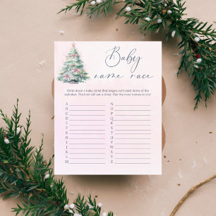 Pink christmas tree baby name race game