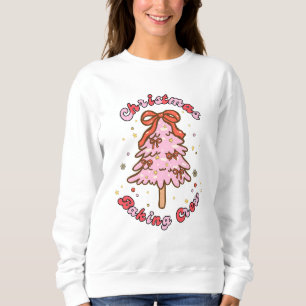Pink Christmas Tree Baking Crew Sweatshirt